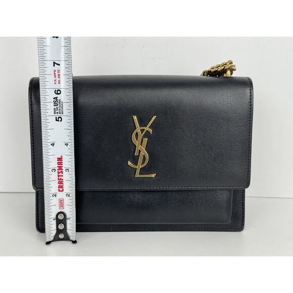 Saint Laurent Sunset Medium Monogram Bag in Black Calfskin B-9 - Picture 12 of 16